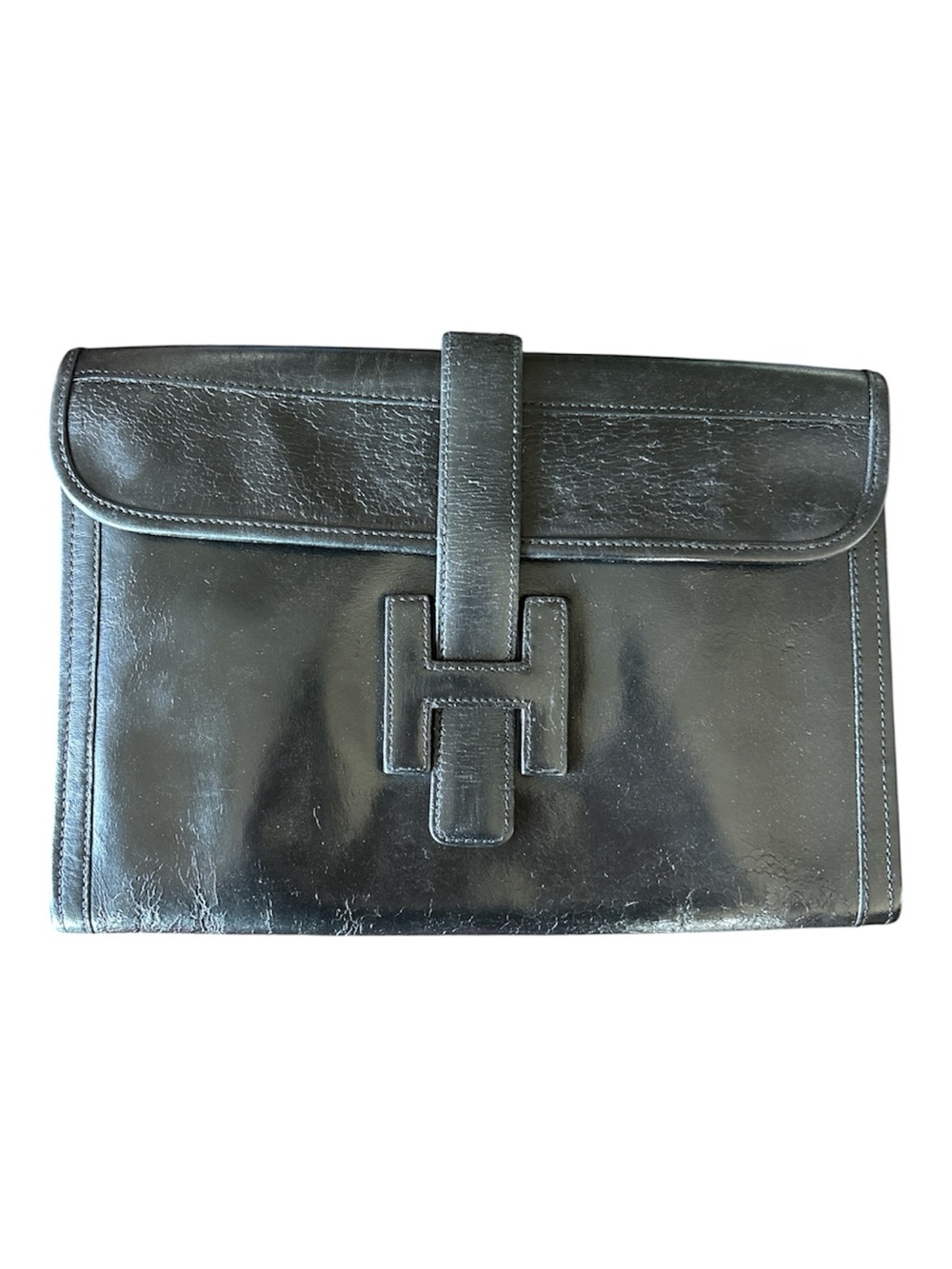 Hermes Black Jige Clutch